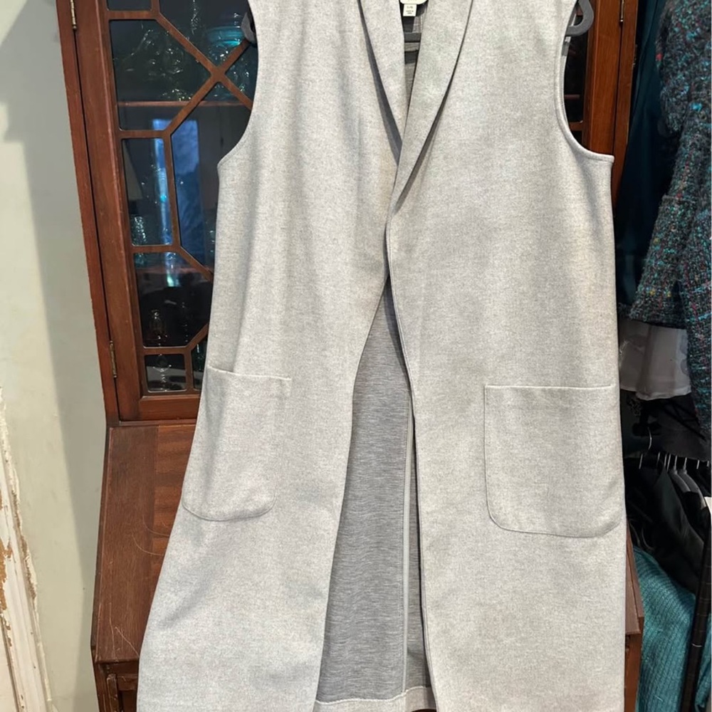 Joie Gray Sleeveless Open Front Blazer Vest